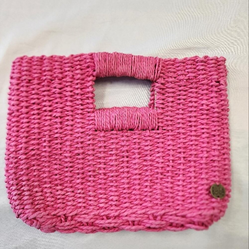 Billa Bong Women's Pink Woven Handbag  Australia Brand Cream Lining